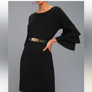 3. Lulus Everyday Extravagance Flounce Sleeve Sweater Dress